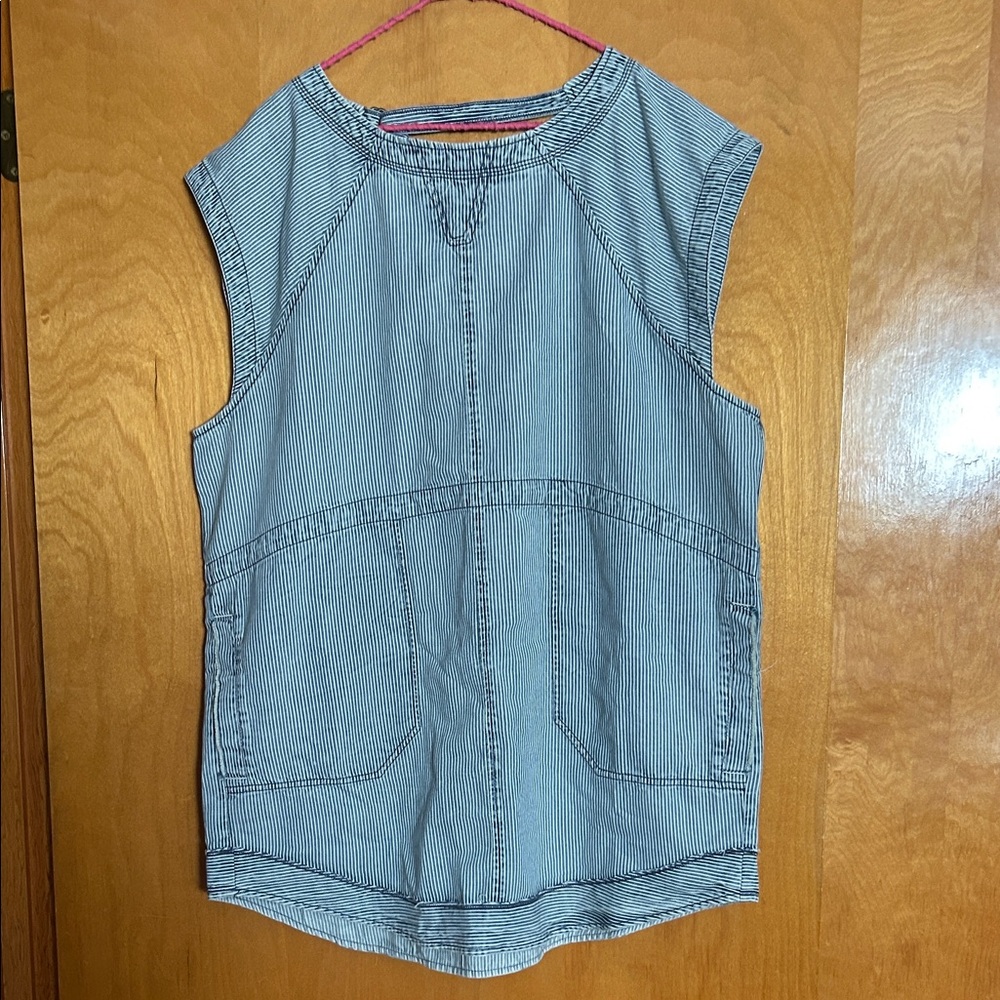 Free People Striped Denim Mini Dress